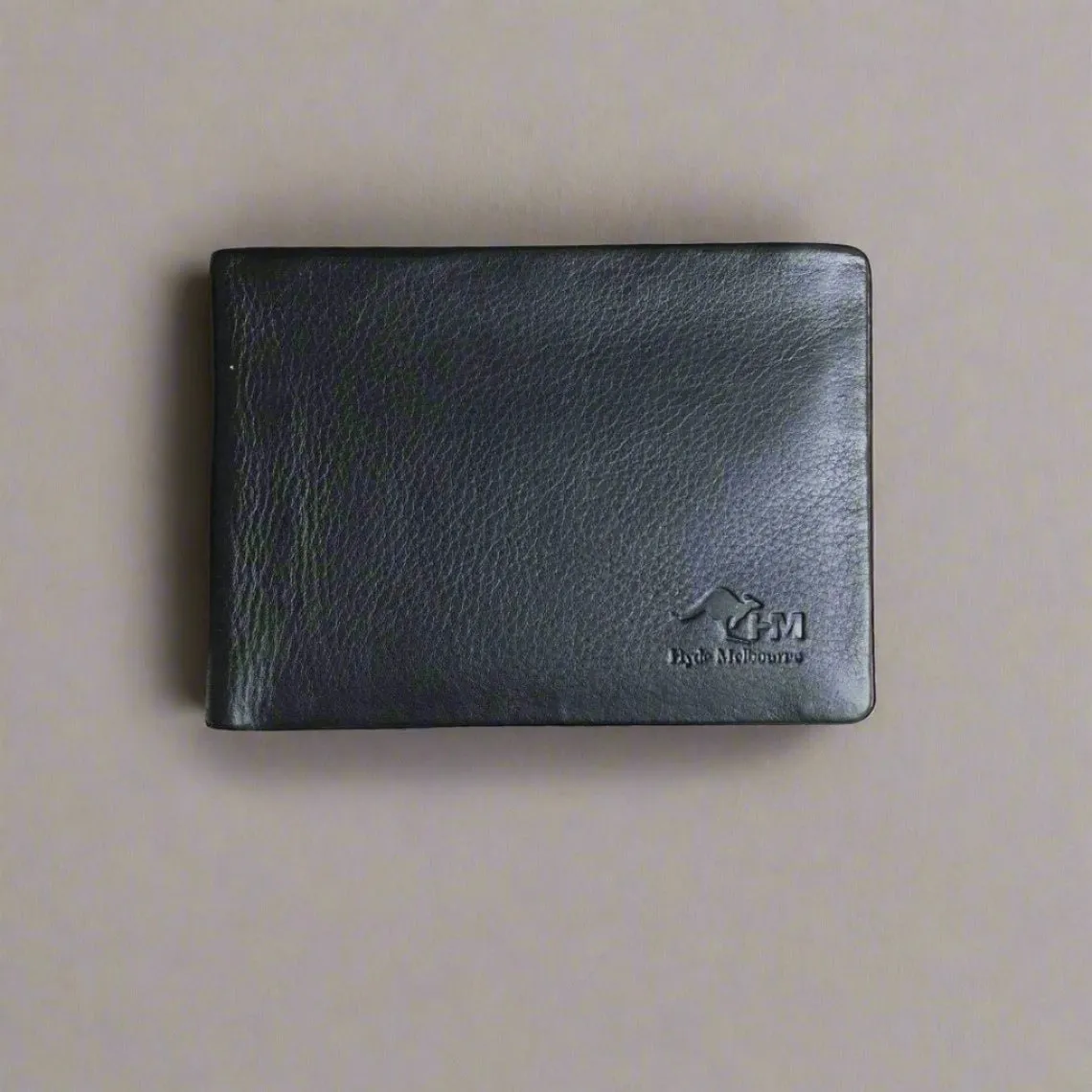 Men's Black Leather Wallet with Personalised Handwriting - KALGHI