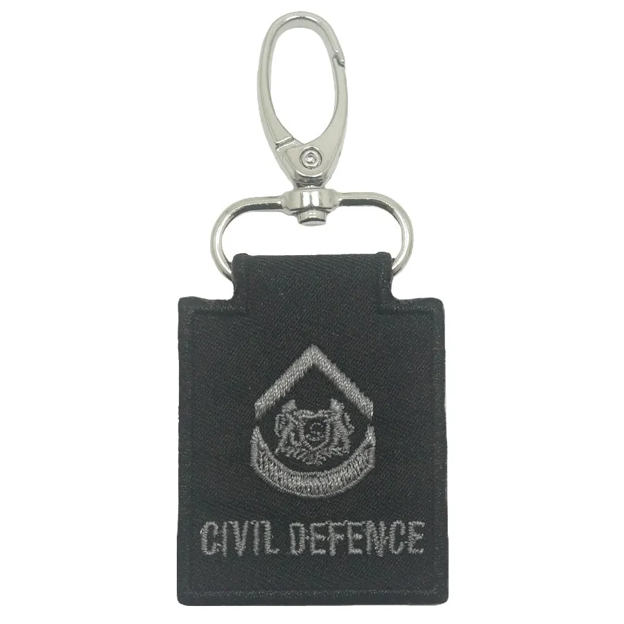 MINI SCDF RANK KEYCHAIN - BLACK FOLIAGE WARRANT OFFICER 1 (WO1)