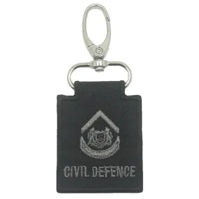 MINI SCDF RANK KEYCHAIN - BLACK FOLIAGE WARRANT OFFICER 1 (WO1)