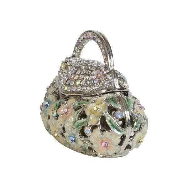 Multi-Colored Purse Figurine Keepsake Box made with Swarovski Crystals