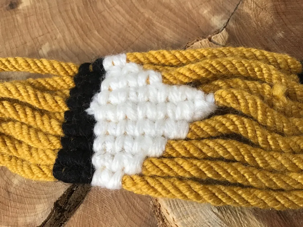 Mustard Hand Braided Wool Girth Crossbody Strap