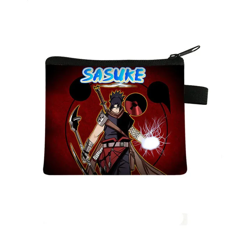 Naruto Men Women Childern Wallet Anime Uzumaki Cartoon Fashion Bank Card Key Coin Purse Print Adult Office Mini Storage Bag Gift