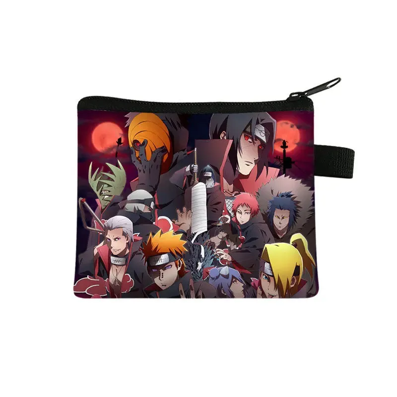 Naruto Men Women Childern Wallet Anime Uzumaki Cartoon Fashion Bank Card Key Coin Purse Print Adult Office Mini Storage Bag Gift