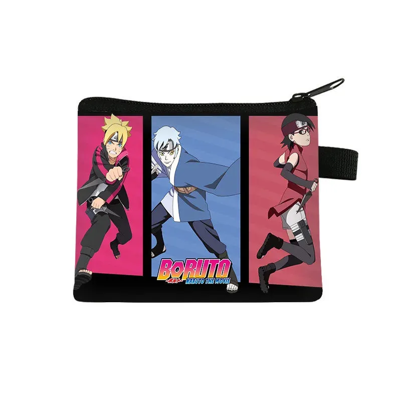 Naruto Men Women Childern Wallet Anime Uzumaki Cartoon Fashion Bank Card Key Coin Purse Print Adult Office Mini Storage Bag Gift