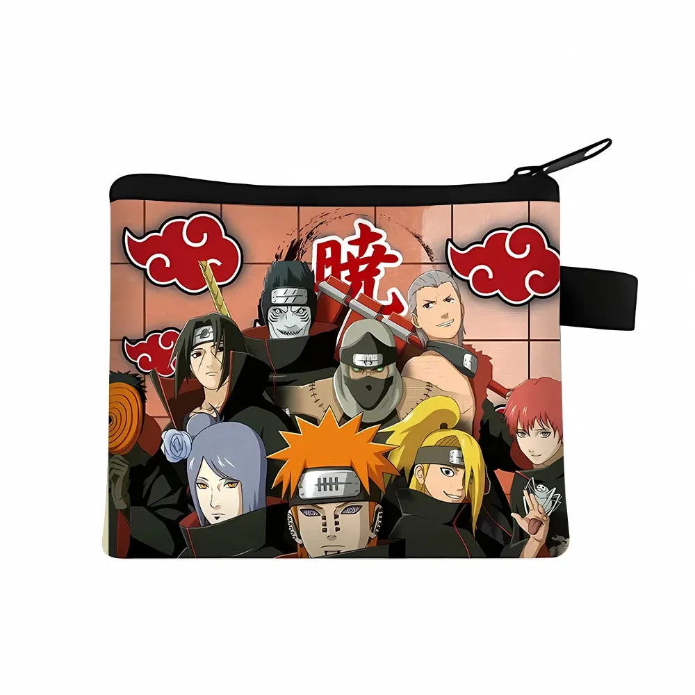 Naruto Men Women Childern Wallet Anime Uzumaki Cartoon Fashion Bank Card Key Coin Purse Print Adult Office Mini Storage Bag Gift