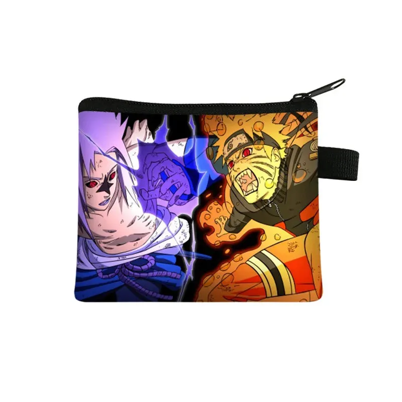 Naruto Men Women Childern Wallet Anime Uzumaki Cartoon Fashion Bank Card Key Coin Purse Print Adult Office Mini Storage Bag Gift