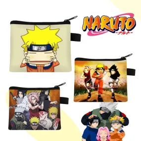 Naruto Men Women Childern Wallet Anime Uzumaki Cartoon Fashion Bank Card Key Coin Purse Print Adult Office Mini Storage Bag Gift