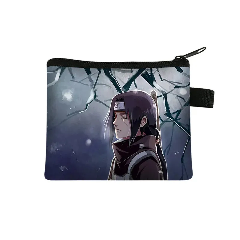 Naruto Men Women Childern Wallet Anime Uzumaki Cartoon Fashion Bank Card Key Coin Purse Print Adult Office Mini Storage Bag Gift