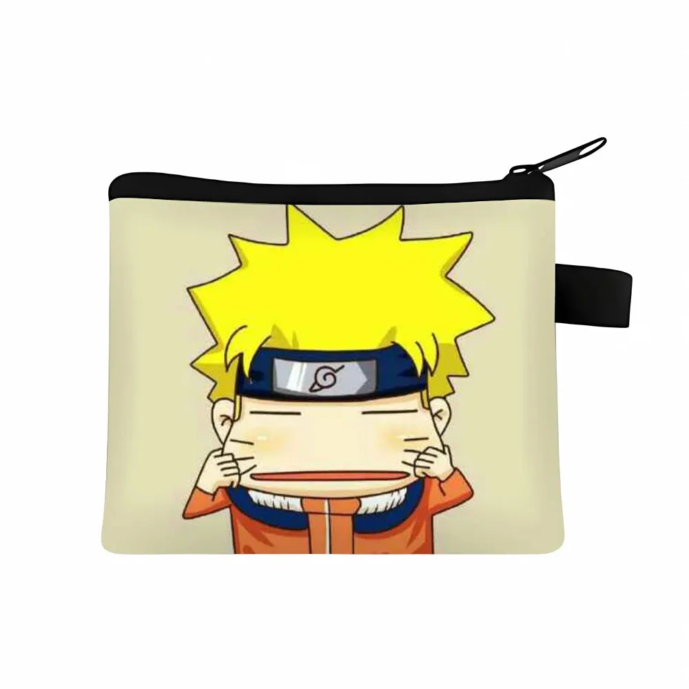 Naruto Men Women Childern Wallet Anime Uzumaki Cartoon Fashion Bank Card Key Coin Purse Print Adult Office Mini Storage Bag Gift