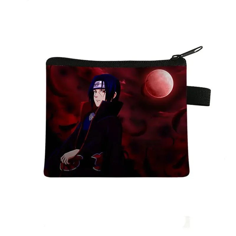 Naruto Men Women Childern Wallet Anime Uzumaki Cartoon Fashion Bank Card Key Coin Purse Print Adult Office Mini Storage Bag Gift