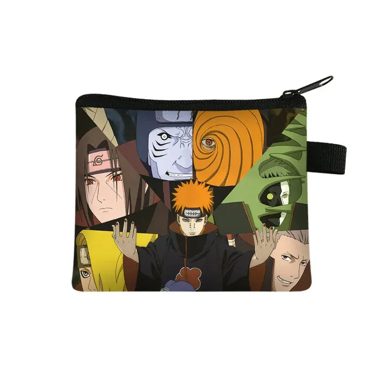 Naruto Men Women Childern Wallet Anime Uzumaki Cartoon Fashion Bank Card Key Coin Purse Print Adult Office Mini Storage Bag Gift