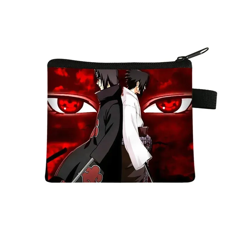 Naruto Men Women Childern Wallet Anime Uzumaki Cartoon Fashion Bank Card Key Coin Purse Print Adult Office Mini Storage Bag Gift