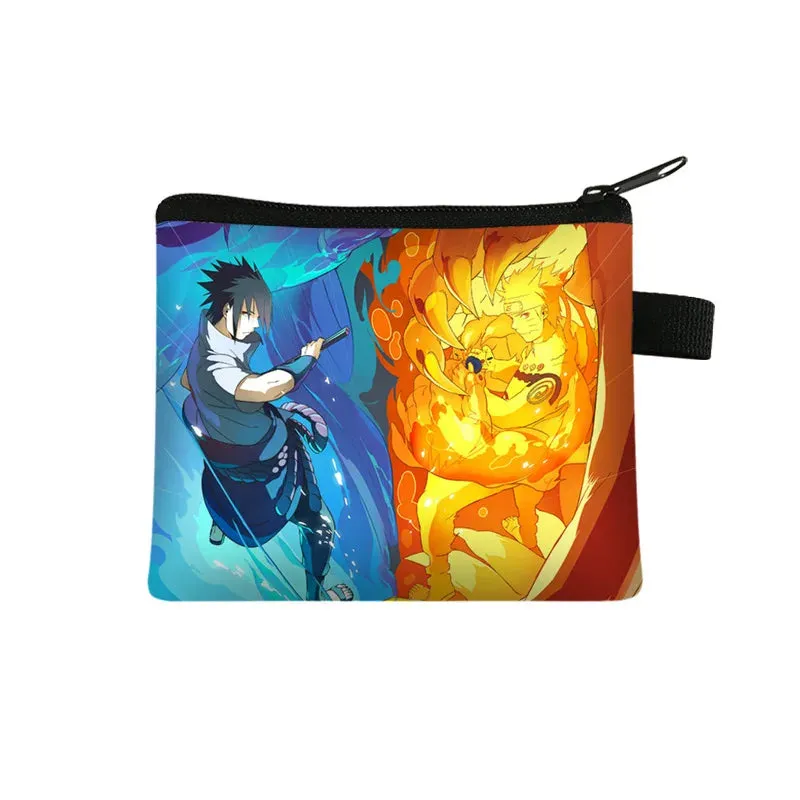 Naruto Men Women Childern Wallet Anime Uzumaki Cartoon Fashion Bank Card Key Coin Purse Print Adult Office Mini Storage Bag Gift