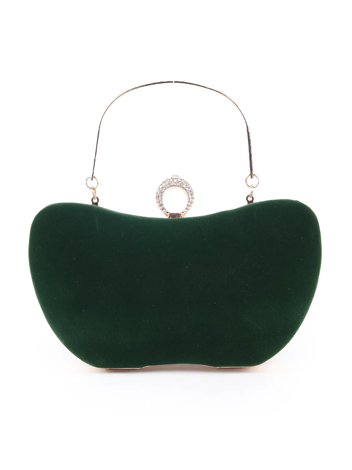 Odette Dark Green Embellished Clutch for Women