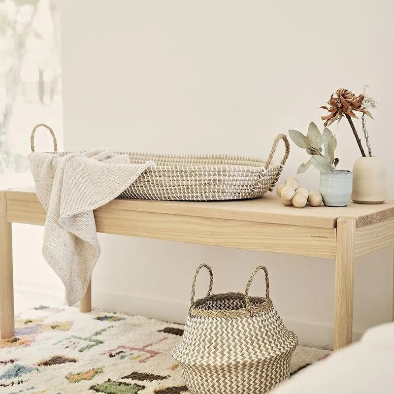 Ollie Ella Reva Seagrass Changing  Basket - Natural **Pick Up Instore Only**