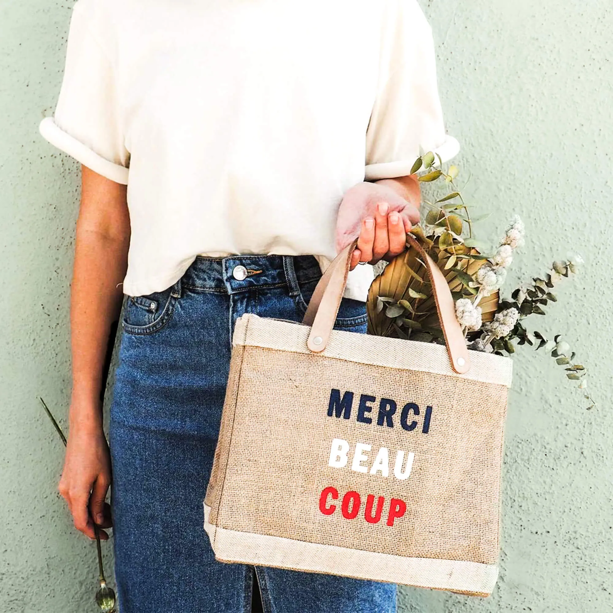 Petite Market Bag in Natural for Clare V. “Merci Beau Coup”