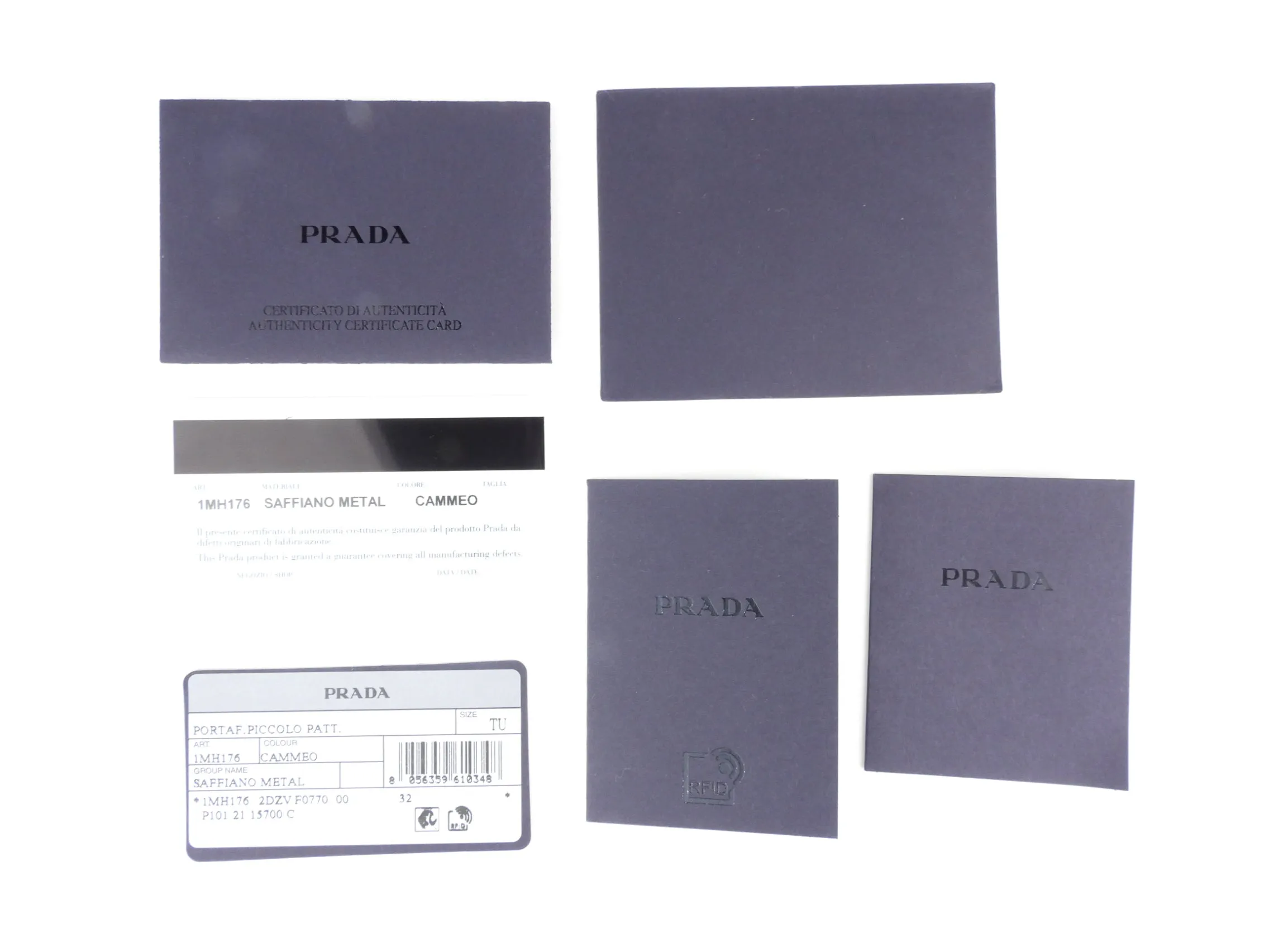 Prada Beige Saffiano Leather Trifold Wallet