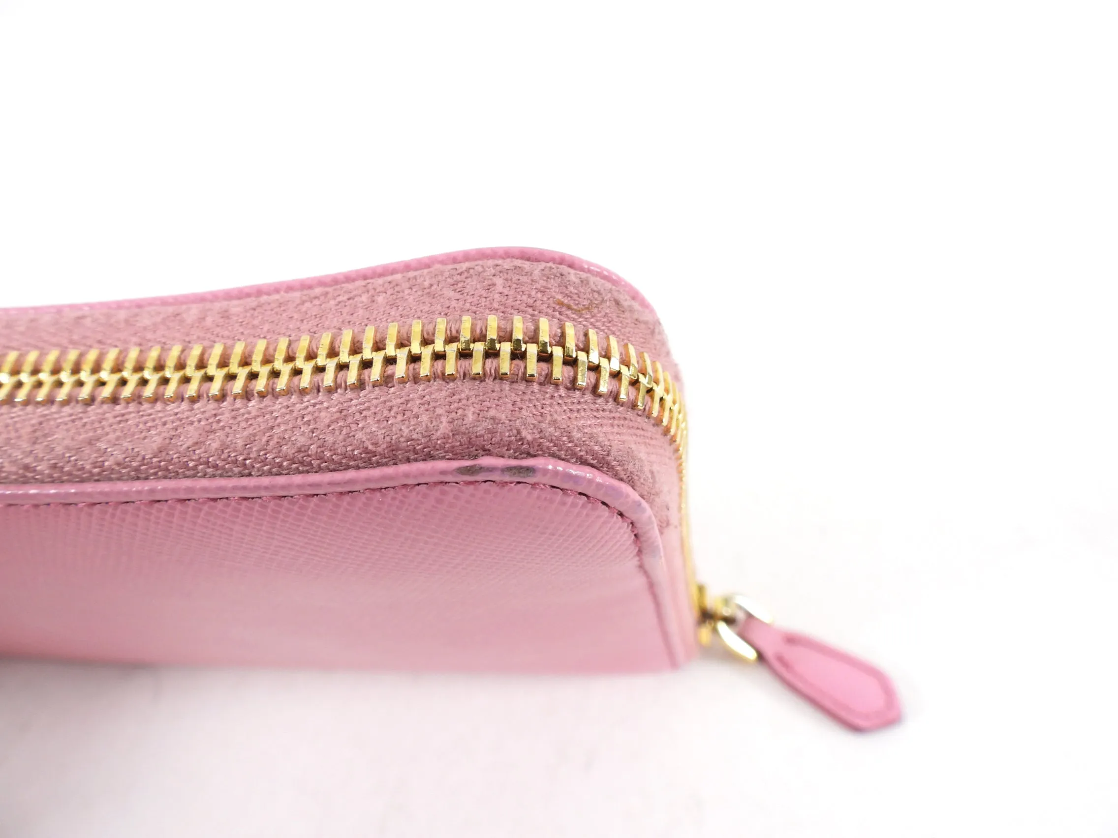 Prada Pink Saffiano Continental Zippy Wallet