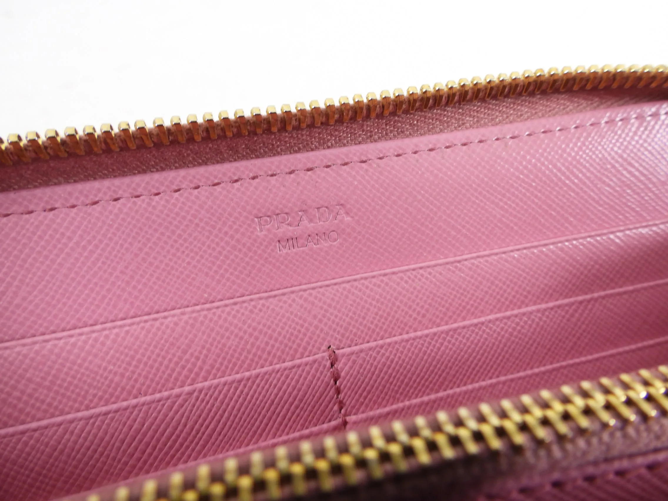 Prada Pink Saffiano Continental Zippy Wallet