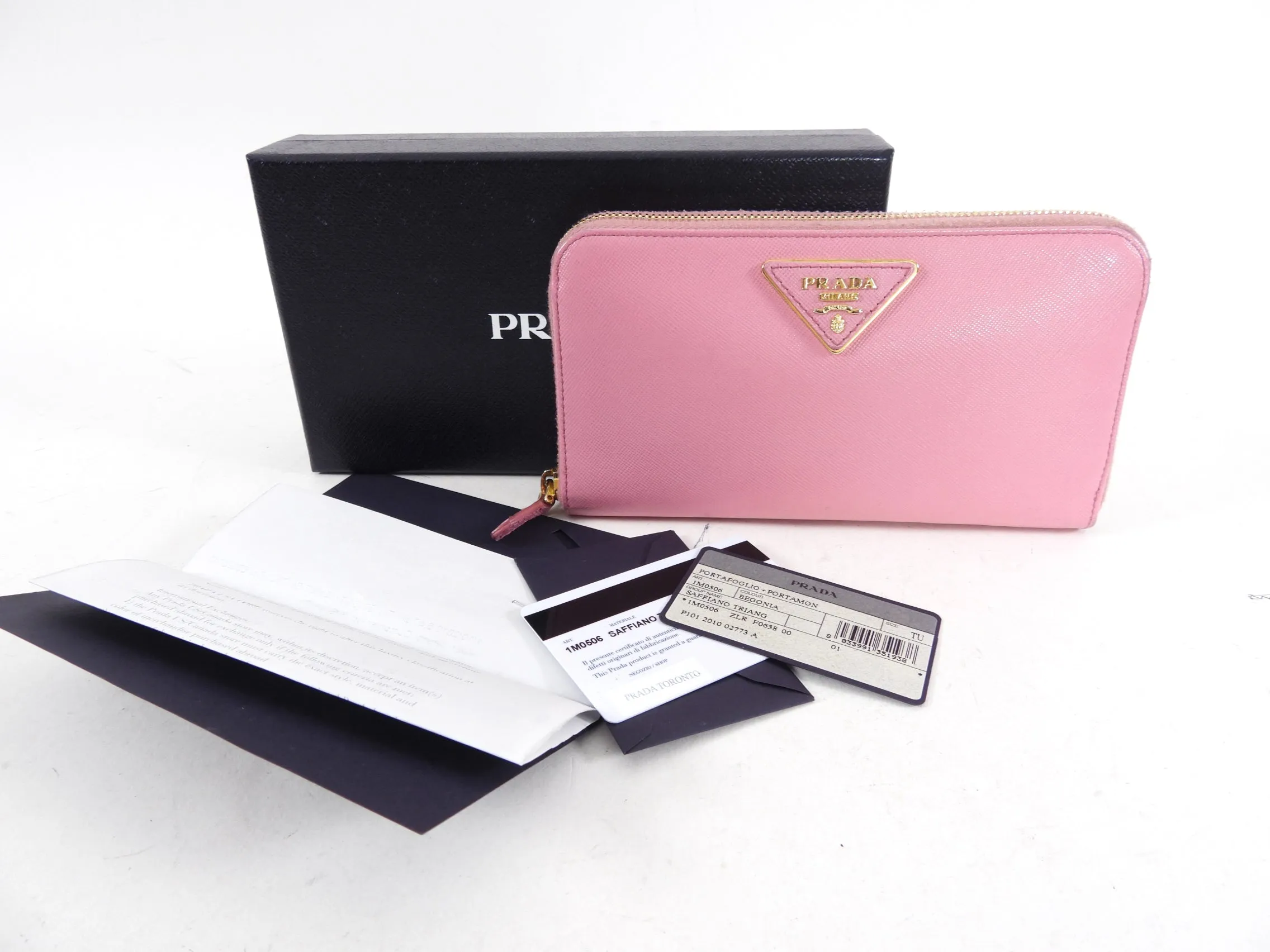 Prada Pink Saffiano Continental Zippy Wallet