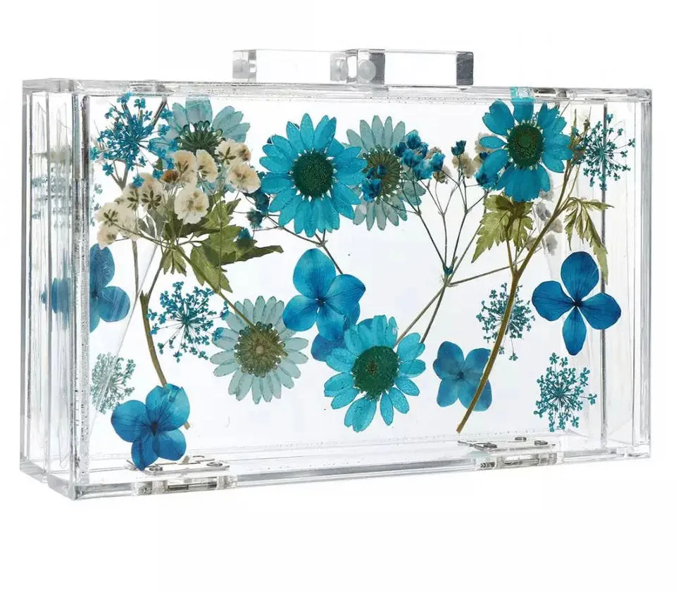 Press Flower Clear Clutch