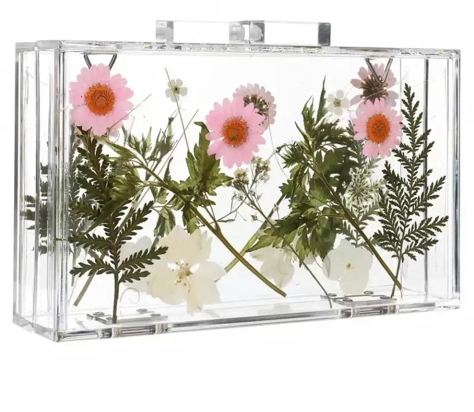 Press Flower Clear Clutch