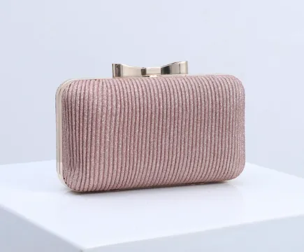 Rose Gold Chiffon Clutch