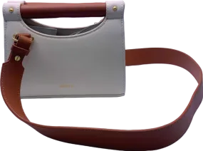 Sancia White/Brown The Adalyne Leather Mini Tote Bag