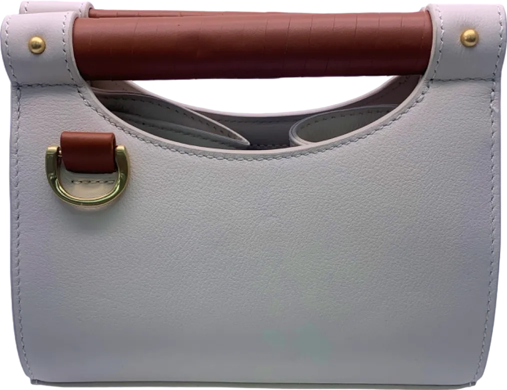 Sancia White/Brown The Adalyne Leather Mini Tote Bag