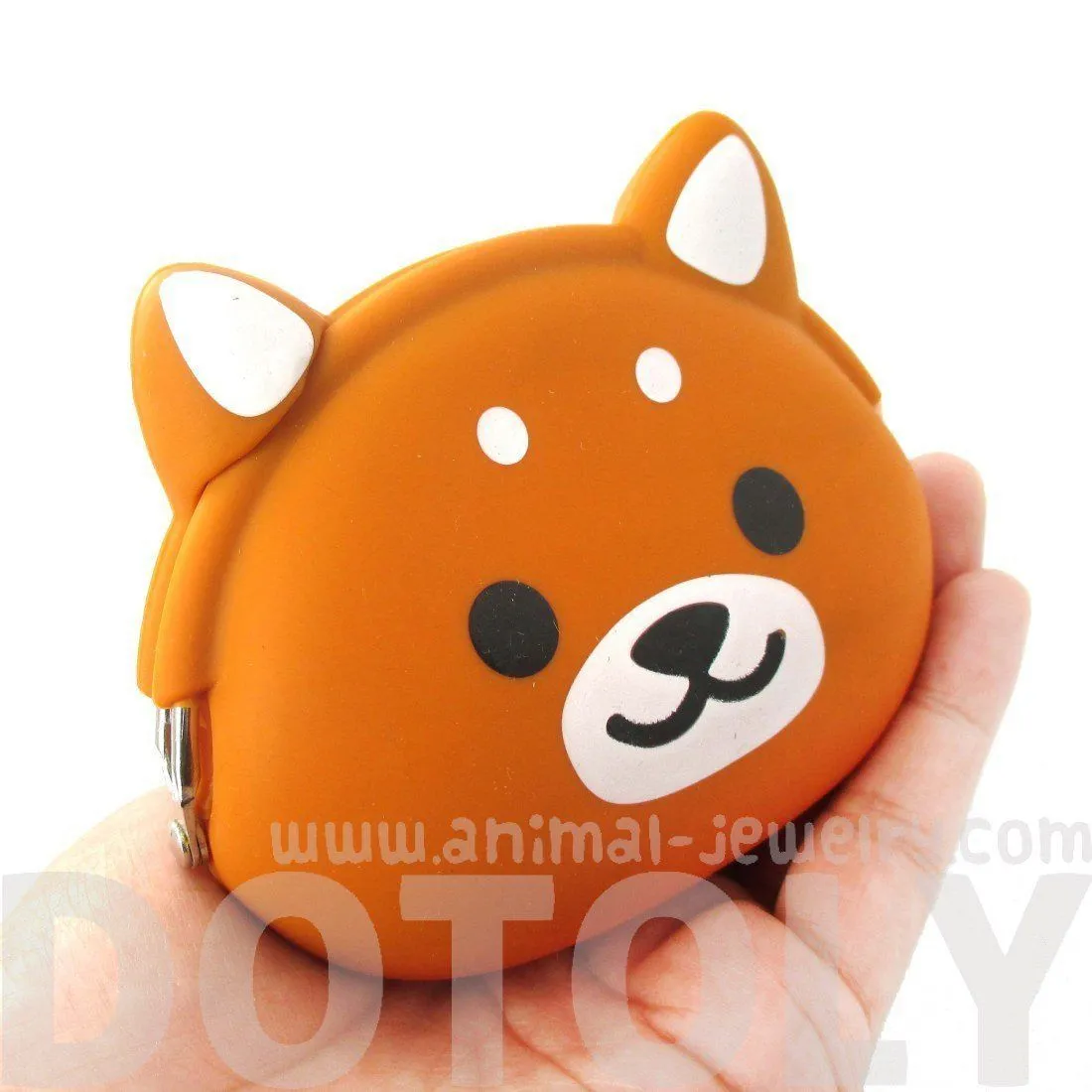 Shiba Puppy Dog Shaped Mimi Pochi Animal Friends Silicone Clasp Coin Purse Pouch