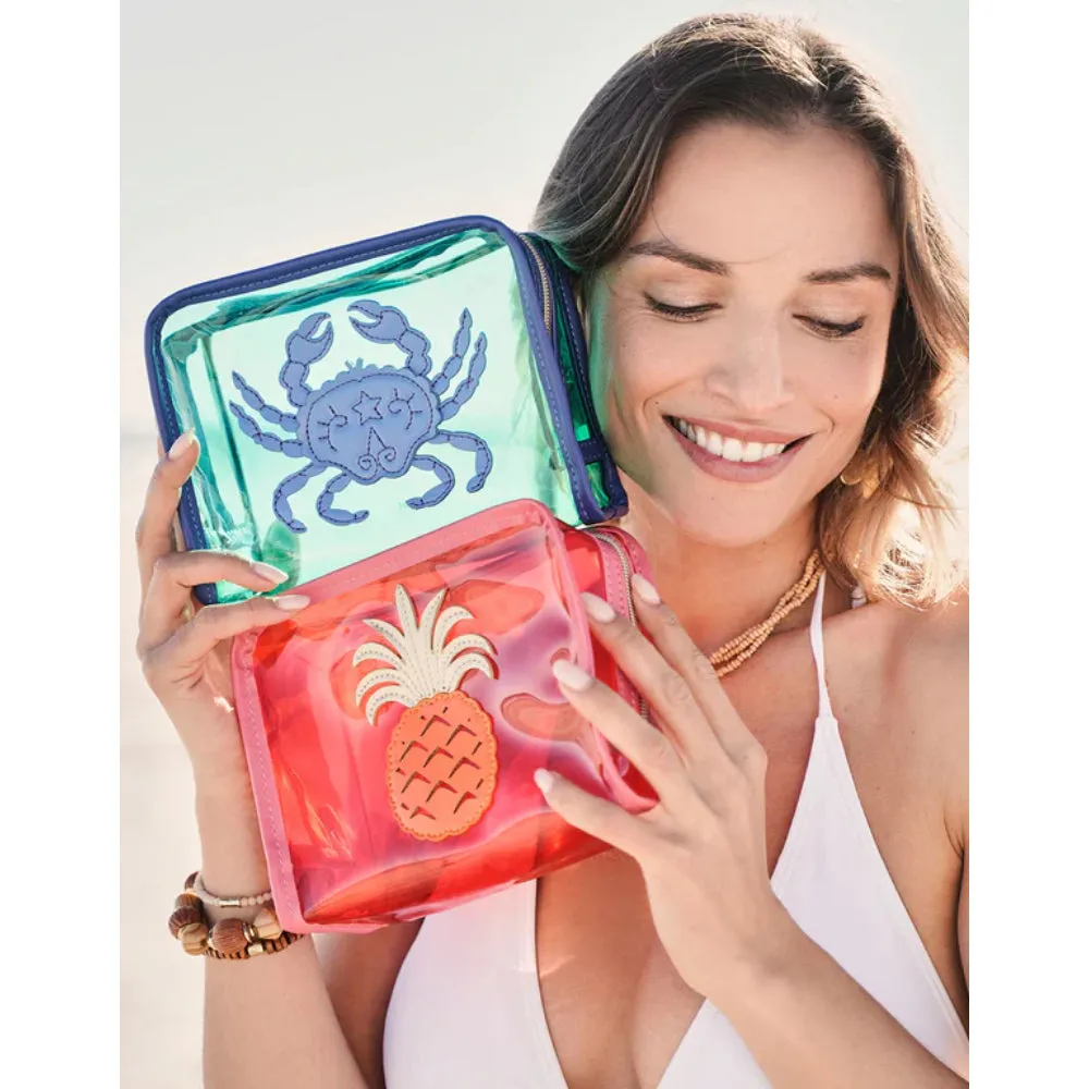 Spartina Iconic Clear Cosmetic Case - Pink Pineapple