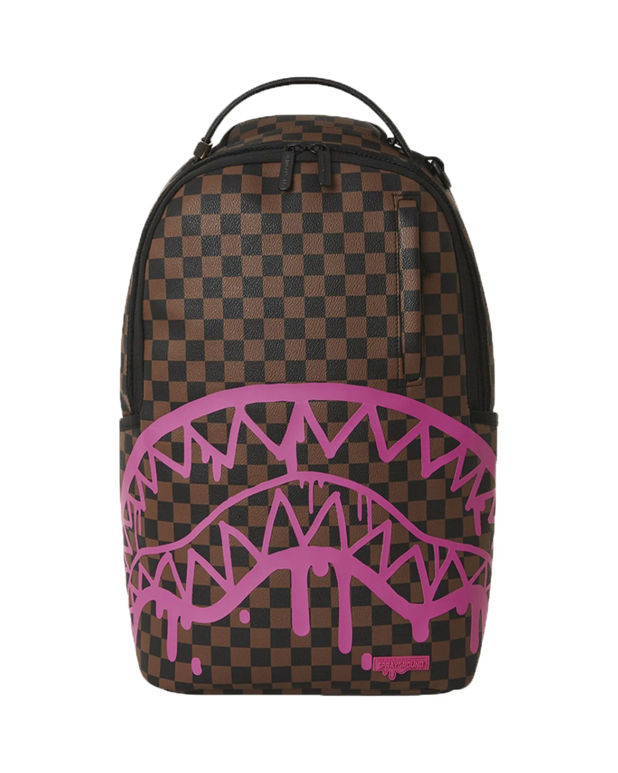 Sprayground Pink Drip Brown Check Dlx Backpack