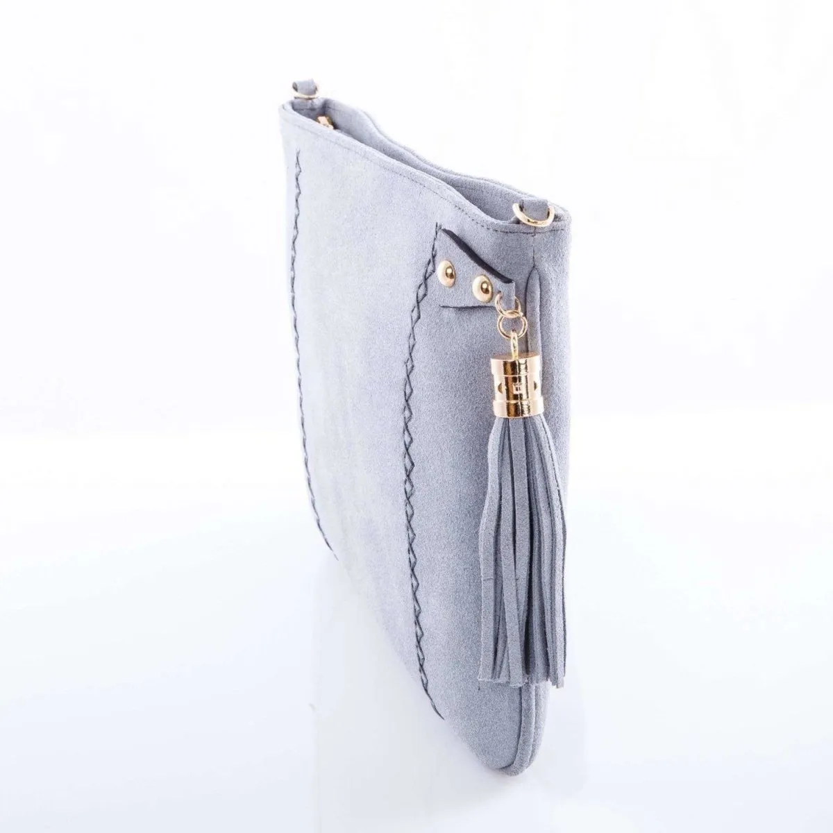 Suede Leather Clutch Evening Bag