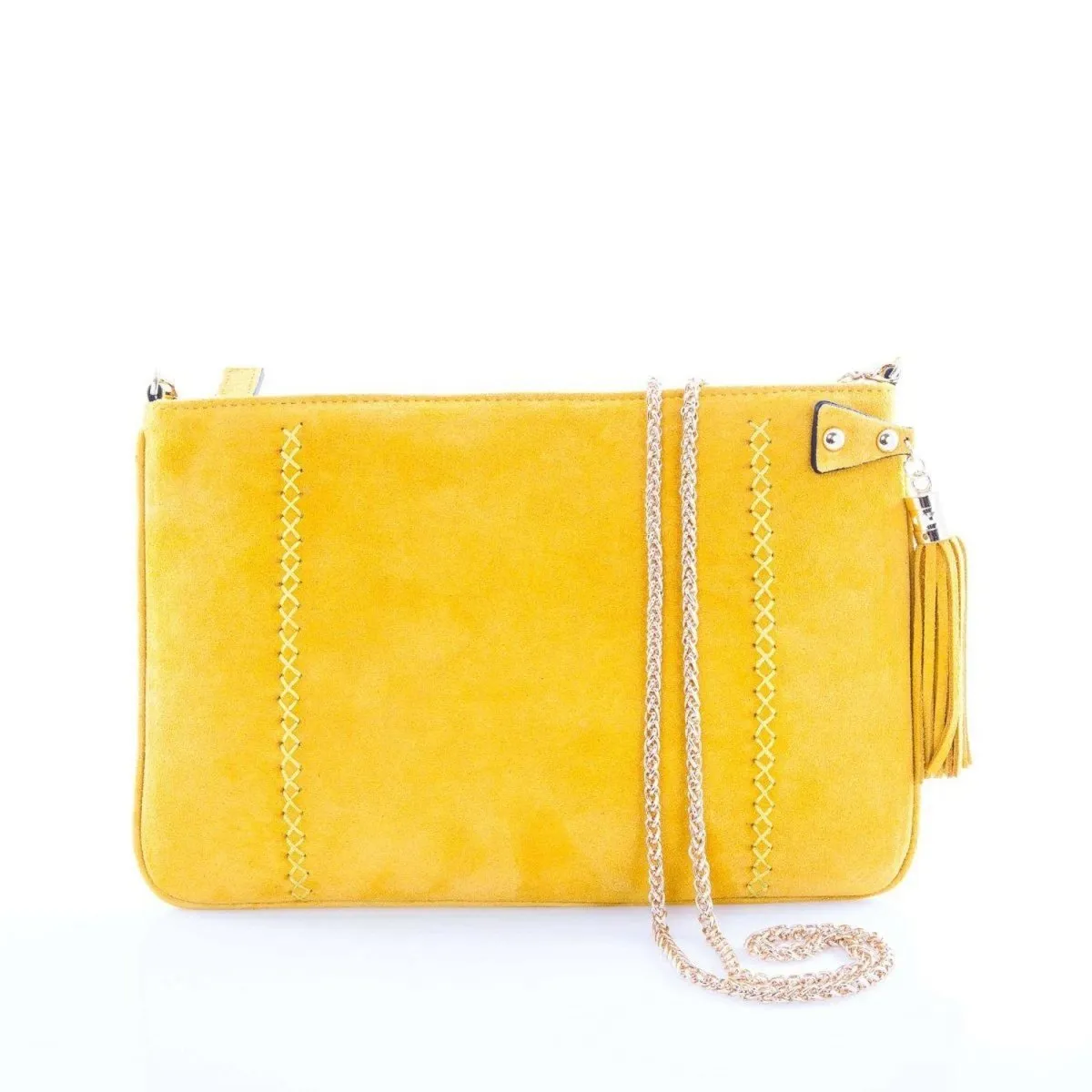 Suede Leather Clutch Evening Bag