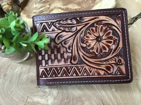 Tooled Leather Bifold Wallet