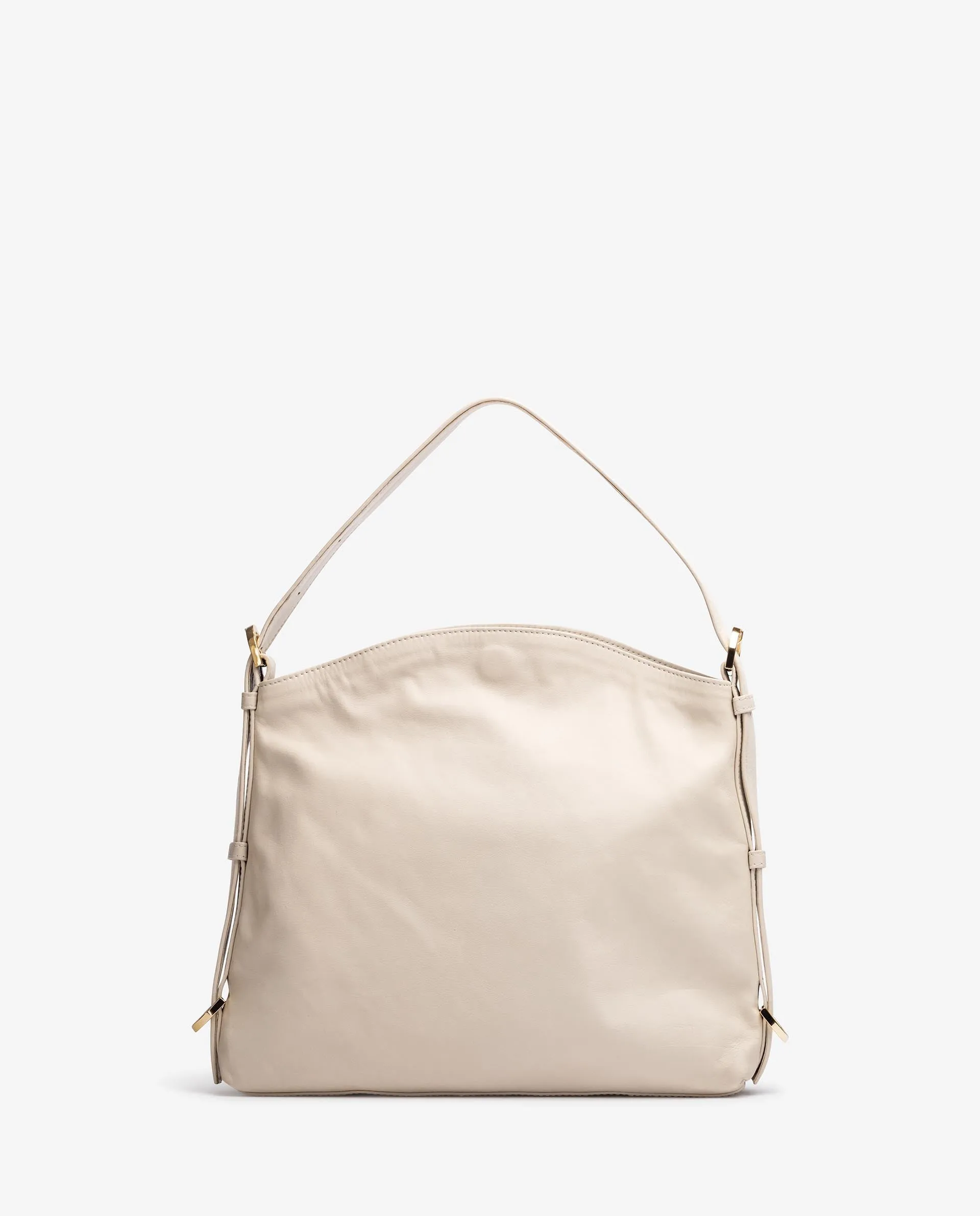 Unisa Ivory Leather Shoulder Bag