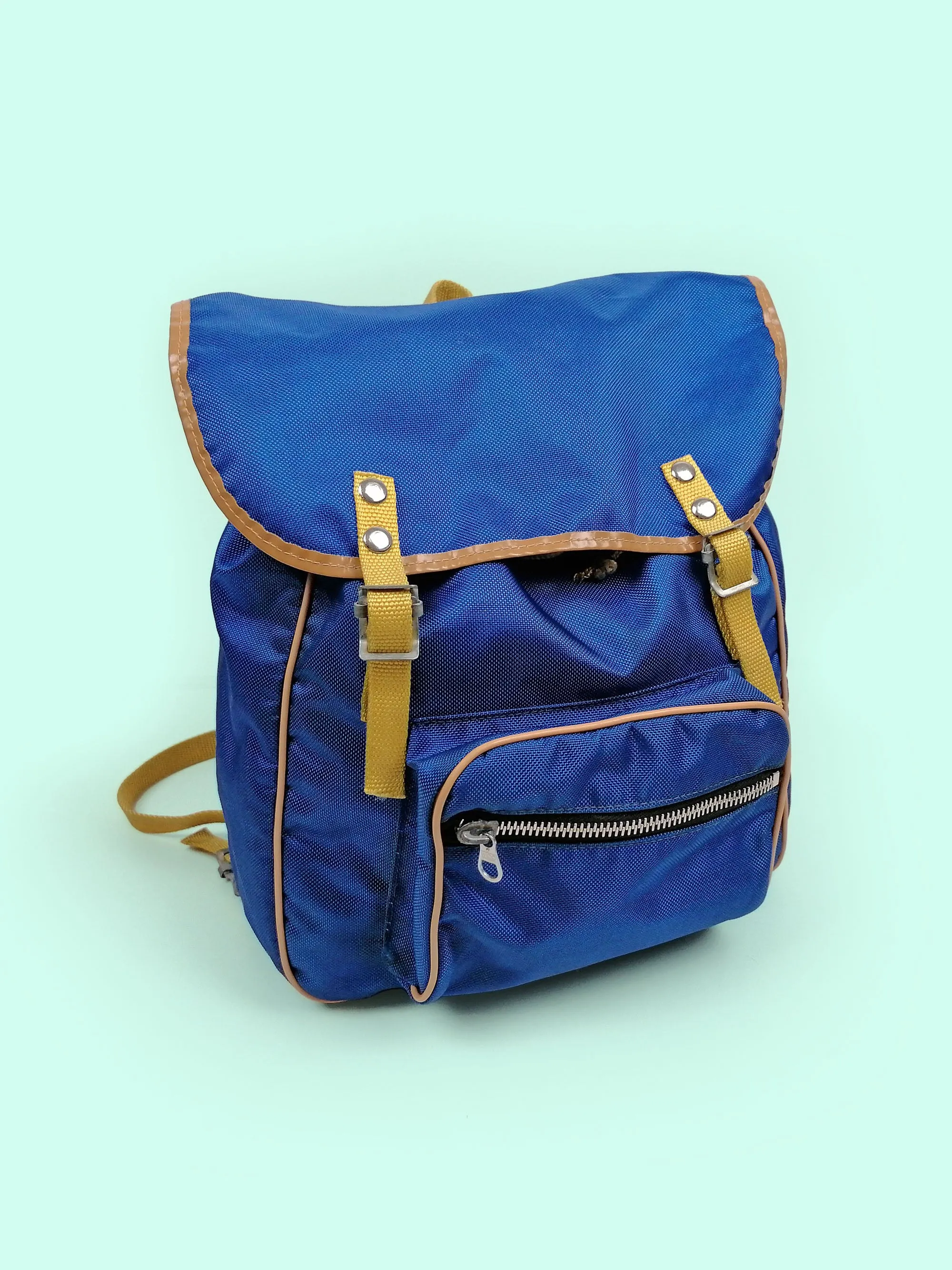 Vintage 70's Blue Nylon Small Backpack Rucksack