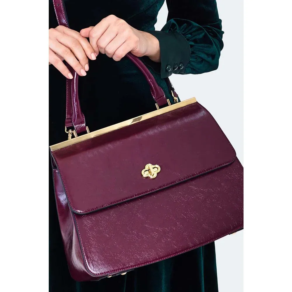 Vintage Purple Top Handle Handbag