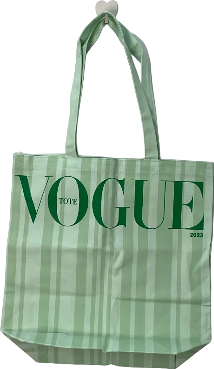 Vogue Green Stripe Tote Bag