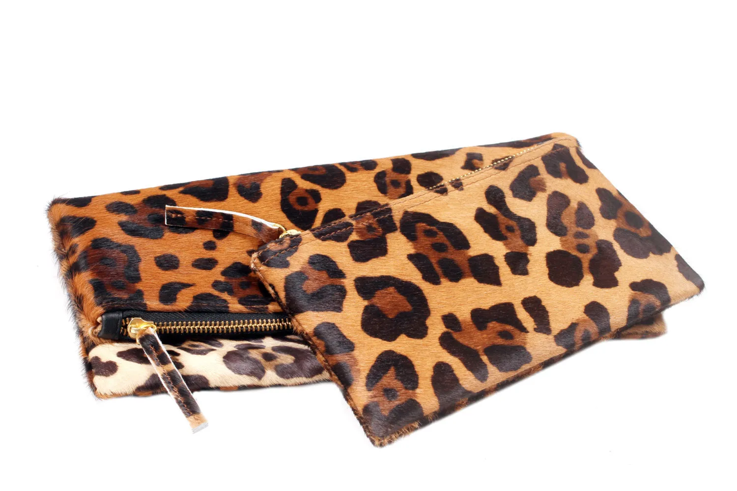 Wallet Clutch-Leopard Genuine Calf Hair Leather