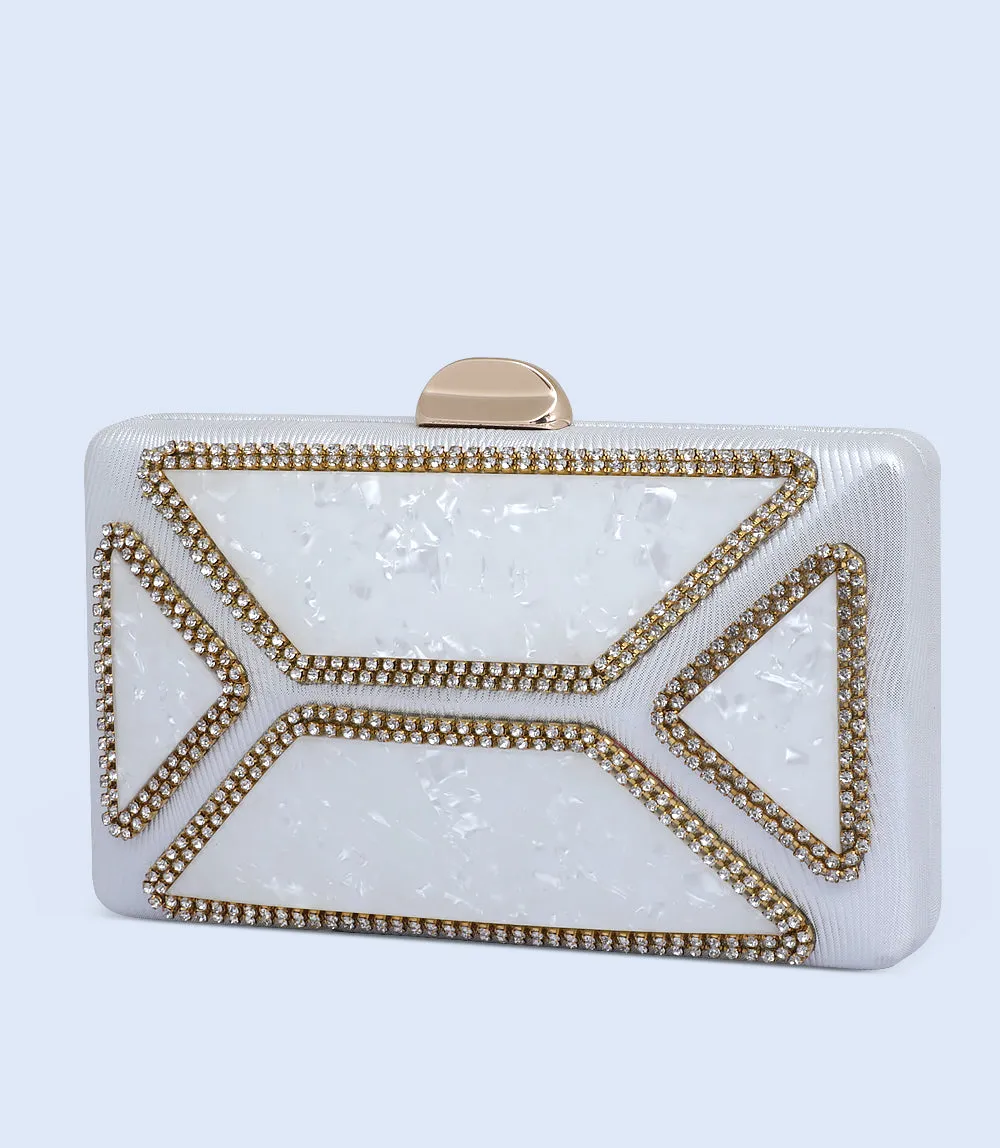 WB2502-SILVER-Women Snazzy Clutch