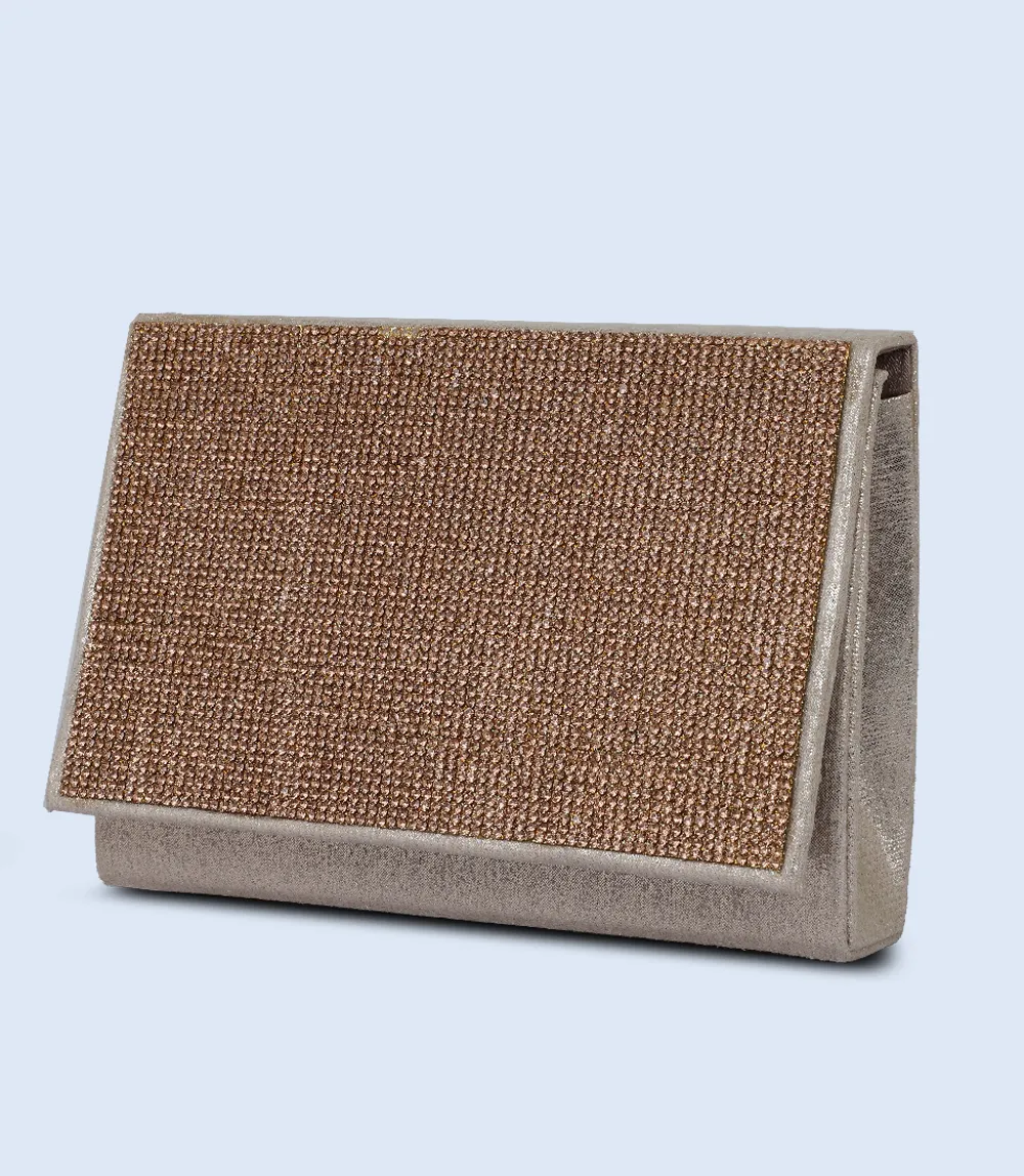 WB2605-GOLDEN-Women Snazzy Clutch