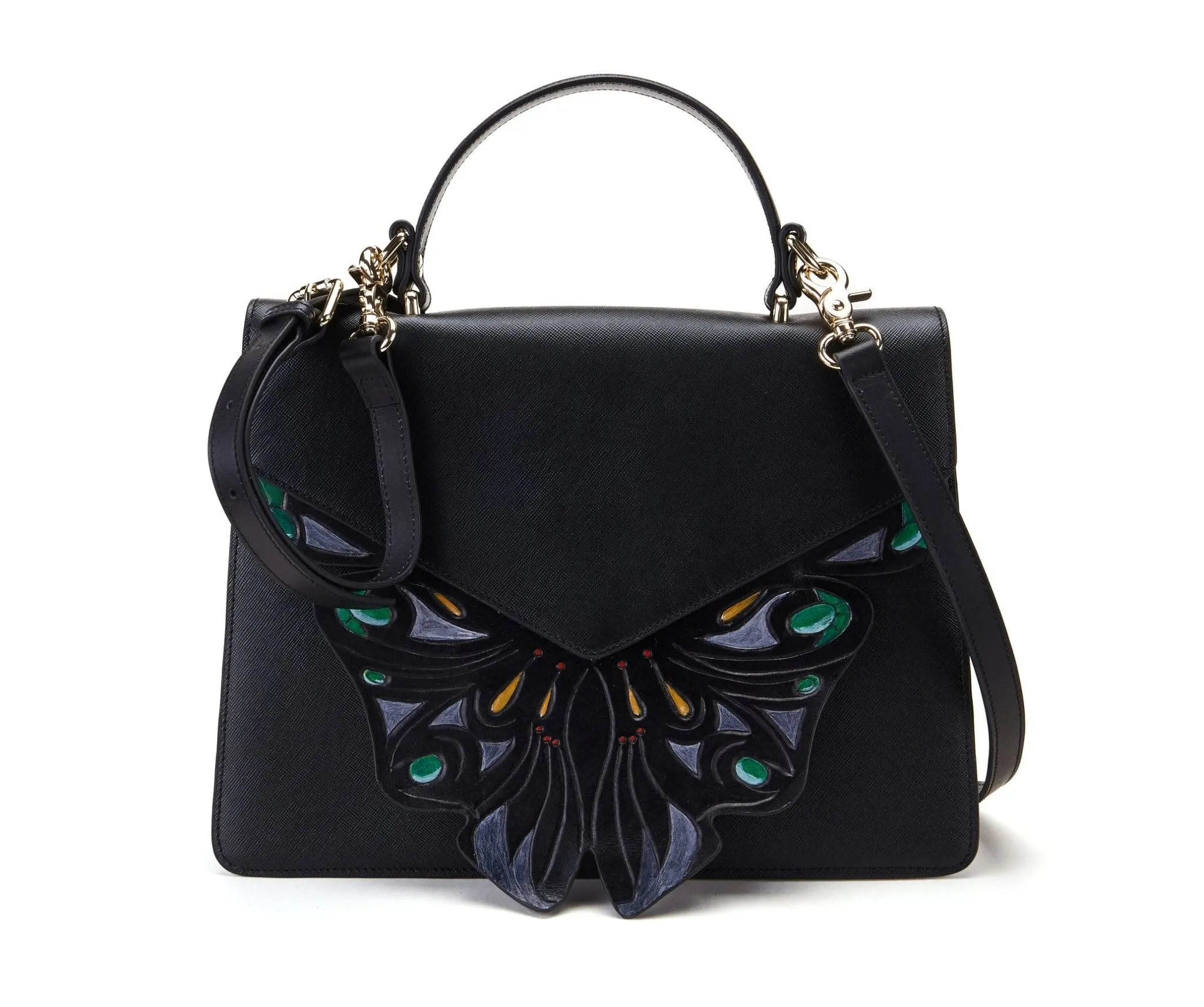 Wings Black Shoulder Bag