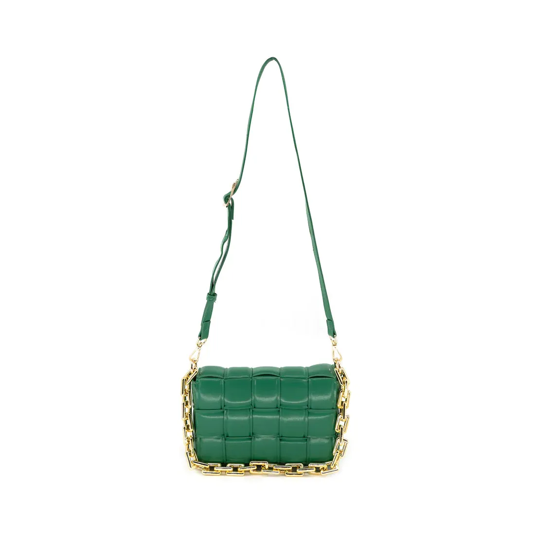 Woven Crossbody Chain Bag