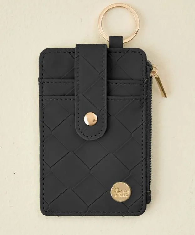 Woven Keychain Wallet - Black